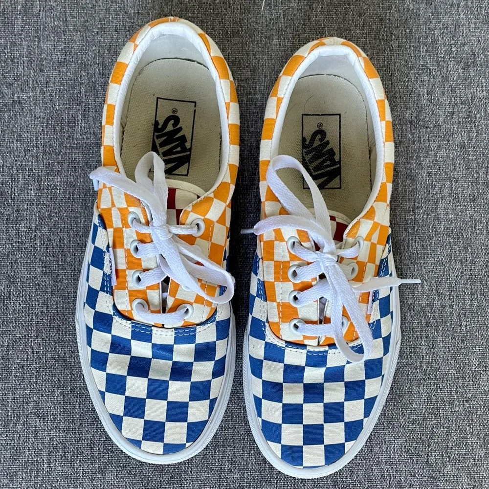 Vans Era Checkerboard Blue/ Yellow/ Red - Picture 2 of 5